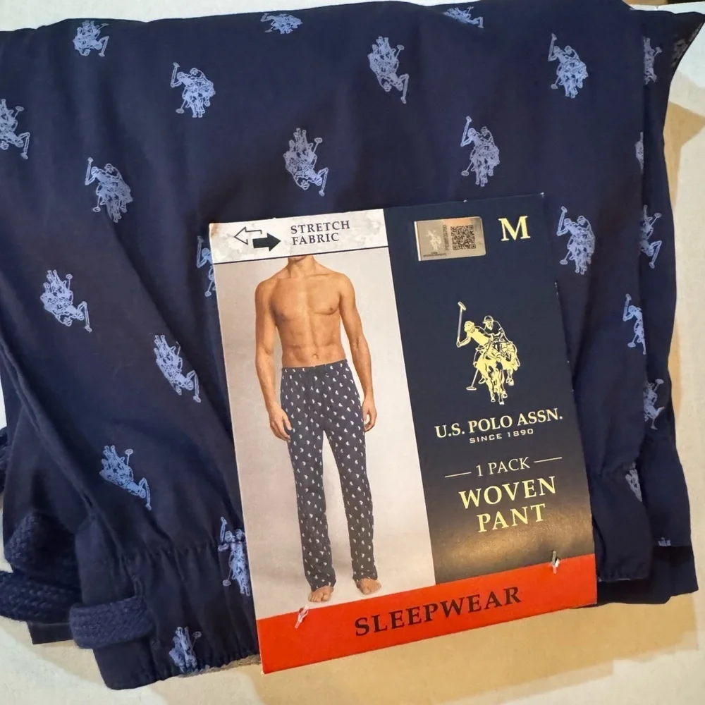U.S. Polo Assn. Men’s Allover Plaid Pattern Polyester Lounge Pajama Pants
